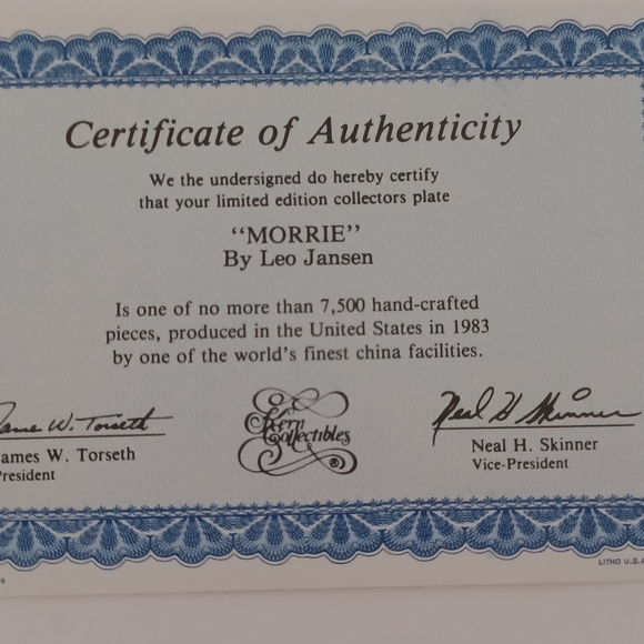 Vintage Collector Plate, Morrie by Leo Jansen, Kitty Cats Series, Persian, Kern - Picture 4 of 4